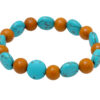 Turquoise & Camel Jasper Gemstone Beaded Flexible Bracelet BS-1060