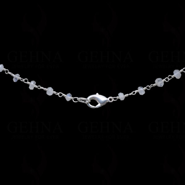 18" White Moonstone Bead Chain In .925 Sterling Silver CS-1060