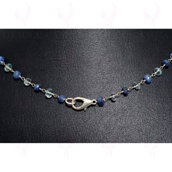 Aquamarine Sapphire Gemstone Chain In .925 Sterling Silver CS-1061