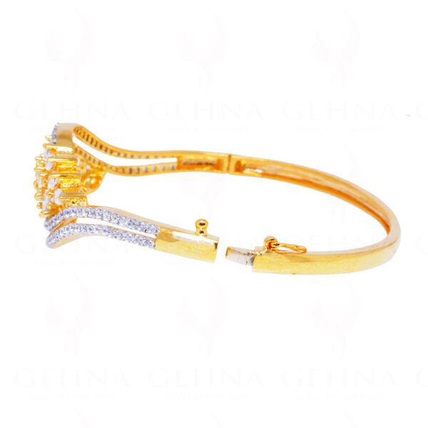Delicate Cubic Zirconia Marquise Studded Yellow Gold Plated Bracelet FB-1061