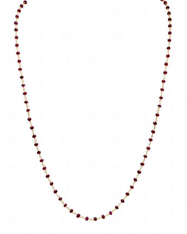 Ruby Gemstone Bead Chain Knotted In.925 Sterling Silver CP-1062