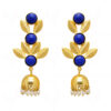 Pearl & Lapis Lazuli Studded Leaf Shaped Earrings FE-1062