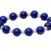 Pearl & Lapis Lazuli Gemstone Beaded Flexible Bracelet BS-1062