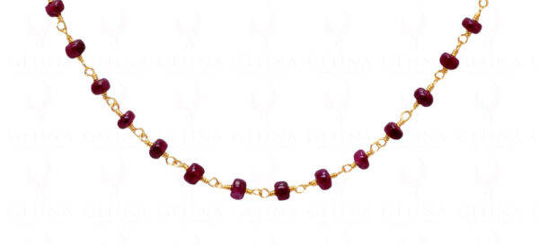 Ruby Gemstone Bead Chain Knotted In.925 Sterling Silver CP-1062