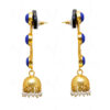 Pearl & Lapis Lazuli Studded Leaf Shaped Earrings FE-1062