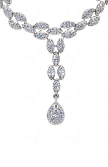 Simulated Diamond Studded Party Or Wedding Wear Necklace & Earring Set FN-1062