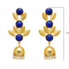 Pearl & Lapis Lazuli Studded Leaf Shaped Earrings FE-1062