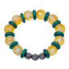 Wooden & Lemon Topaz Gemstone Flexible Bracelet BS-1063