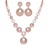 Rose Gold Plated Simulated Diamond Studded Stylish Necklace Set FN-1063
