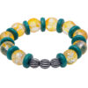 Wooden & Lemon Topaz Gemstone Flexible Bracelet BS-1063