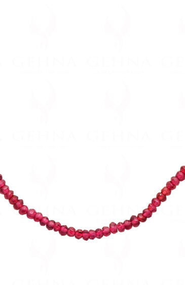 Red Garnet Gemstone Round Faceted Bead Strand Necklace Set NS-1063