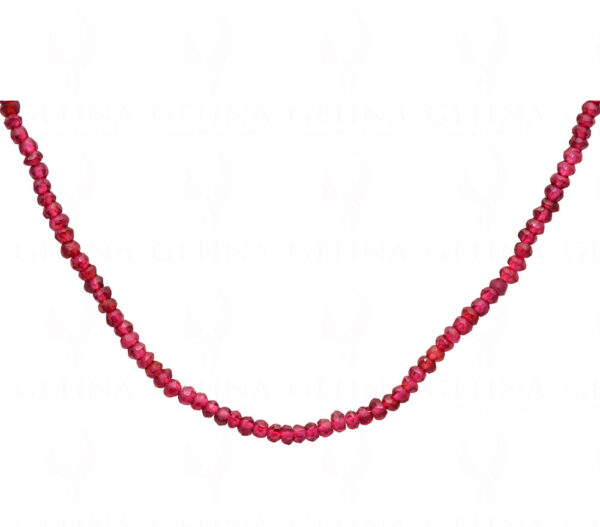 Red Garnet Gemstone Round Faceted Bead Strand Necklace Set NS-1063