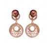 Rose Gold Plated Simulated Diamond Studded Stylish Necklace Set FN-1063