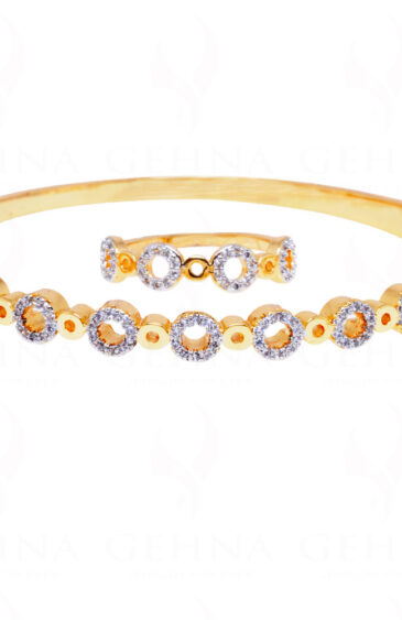 Combo Offer – “AAA” Cubic Zirconia Studded Gold Plated Bracelet & Ring FB-1064