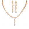 Dual Tone Gold Plated Simulated Diamond Studded Necklace Set FN-1064