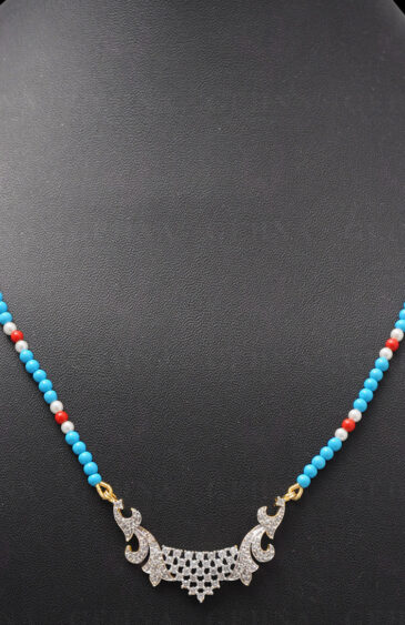 TaNM-aniya Pendant Attached With Pearl, Turquoise, Jasper Beads NM-1064
