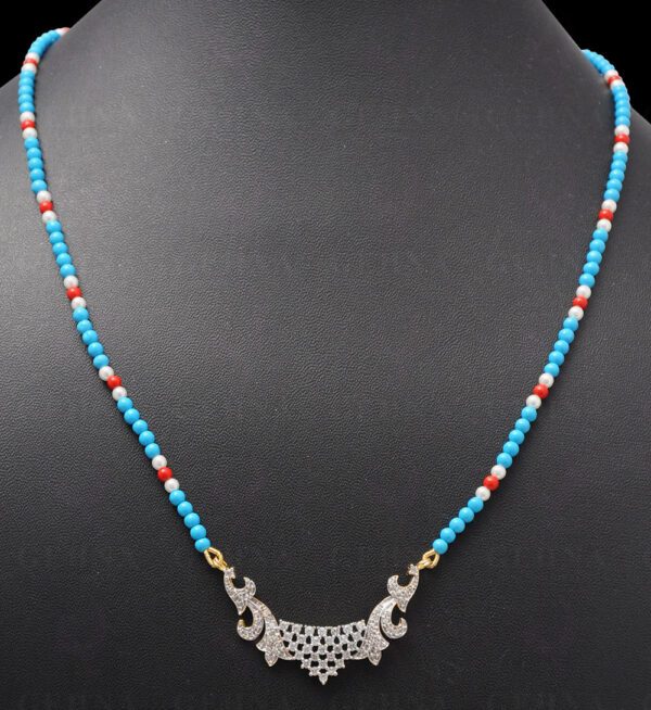 TaNM-aniya Pendant Attached With Pearl, Turquoise, Jasper Beads NM-1064