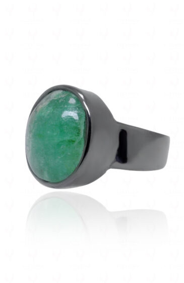 Emerald Gemstone Studded 925 Sterling Silver Ring SR-1064