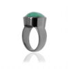 Emerald Gemstone Studded 925 Sterling Silver Ring SR-1064