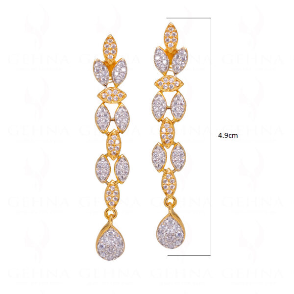 Dual Tone Gold Plated Simulated Diamond Studded Necklace Set FN-1064