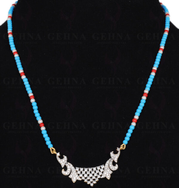 TaNM-aniya Pendant Attached With Pearl, Turquoise, Jasper Beads NM-1064