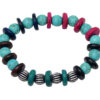 Wooden & Turquoise Gemstone Beaded Flexible Bracelet BS-1065