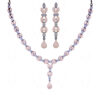 Simulated Diamond Studded Pear & Marquise Shaped Necklace Set FN-1065
