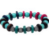 Wooden & Turquoise Gemstone Beaded Flexible Bracelet BS-1065