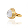 Sapphire & White Topaz Gemstone Studded 925 Sterling Silver Ring SR-1065