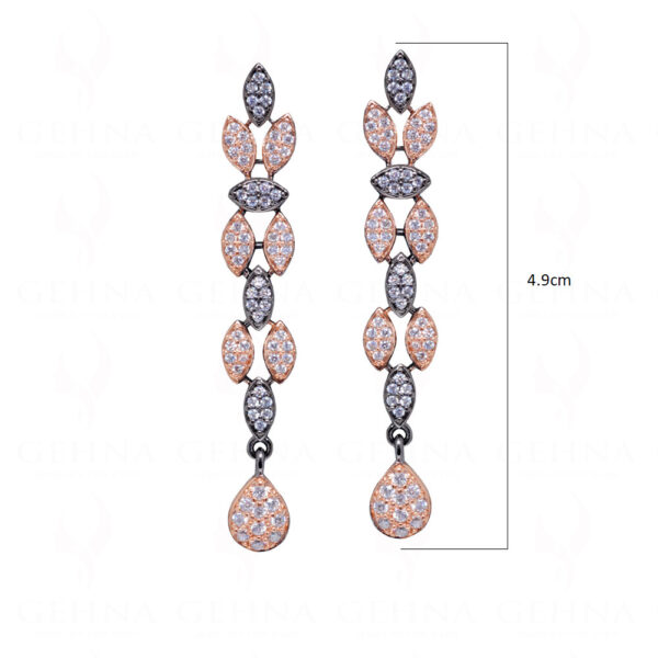 Simulated Diamond Studded Pear & Marquise Shaped Necklace Set FN-1065