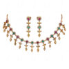 Ruby & Emerald Studded Beautiful Antique Style Necklace Set FN-1066