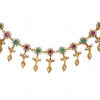 Ruby & Emerald Studded Beautiful Antique Style Necklace Set FN-1066
