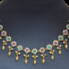 Ruby & Emerald Studded Beautiful Antique Style Necklace Set FN-1066