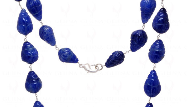 Blue Sapphire Gemstone Chain Knotted In.925 Sterling Silver CP-1066