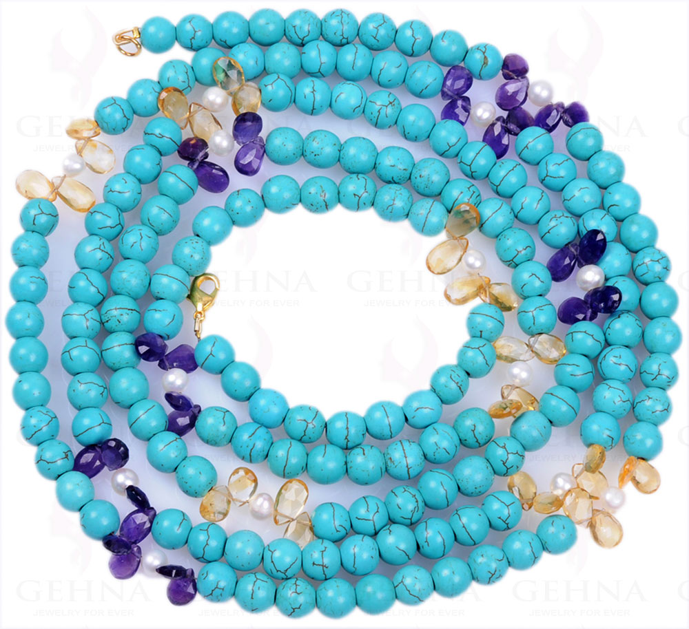 Amali 18K Yellow Gold Multi Gemstone Bead Necklace – Long's Jewelers