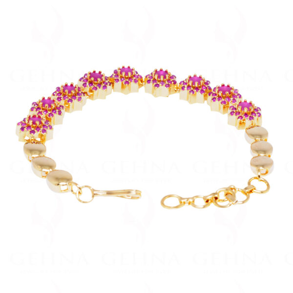 enchanting Ruby studded flower shaped Bracelet FB-1067