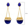 Pearl & Lapis Lazuli Studded Dangle Earrings FE-1067