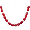 Red Chalcedony Tumble Necklace & Earrings With Silver Plated Spacer Beads FN-1067