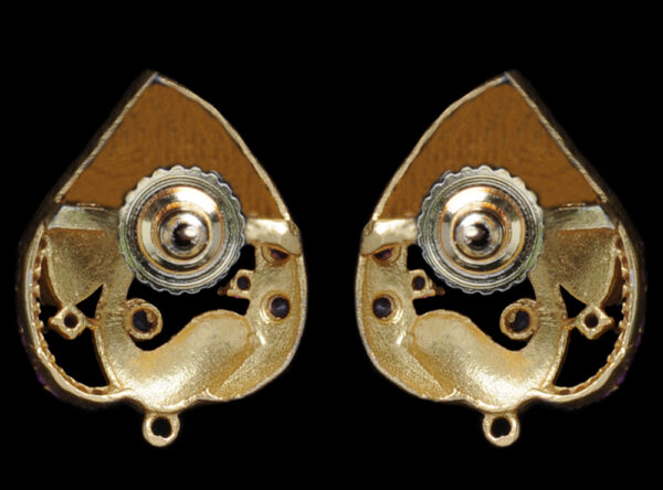 Cubic Zirconia & Ruby Studded With Enamel Work Pendant & Earring Set FP-1067