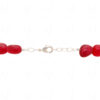 Red Chalcedony Tumble Necklace & Earrings With Silver Plated Spacer Beads FN-1067