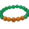 Green Onyx & Camel Jasper Gemstone Beaded Flexible Bracelet BS-1068