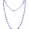 Blue Sapphire Gemstone Faceted Bead Chain Knotted In .925 Sterling Silver CP-1068
