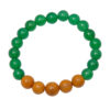 Green Onyx & Camel Jasper Gemstone Beaded Flexible Bracelet BS-1068