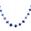 Blue Sapphire Gemstone Faceted Bead Chain Knotted In .925 Sterling Silver CP-1068