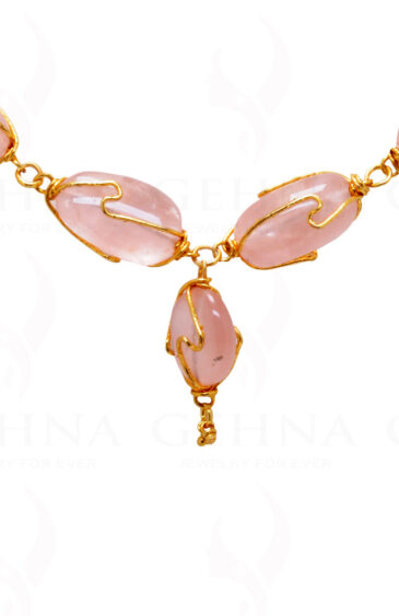 18″ Rose Quartz Gemstone Chain In .925 Sterling Silver CS-1068