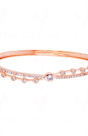 Combo Offer – Stylish Cubic Zirconia studded Rose Gold Plated Bracelet FB-1068