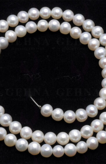 4 Mm Pearl Round Shape Cabochon Bead Strand NM-1068