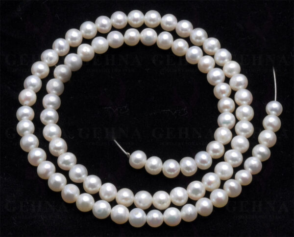 4 Mm Pearl Round Shape Cabochon Bead Strand NM-1068