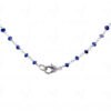 Blue Sapphire Gemstone Faceted Bead Chain Knotted In .925 Sterling Silver CP-1068