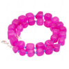 Necklace & Earring Set Of Pink Chalcedony Tumble & Blue Topaz Beads FN-1068